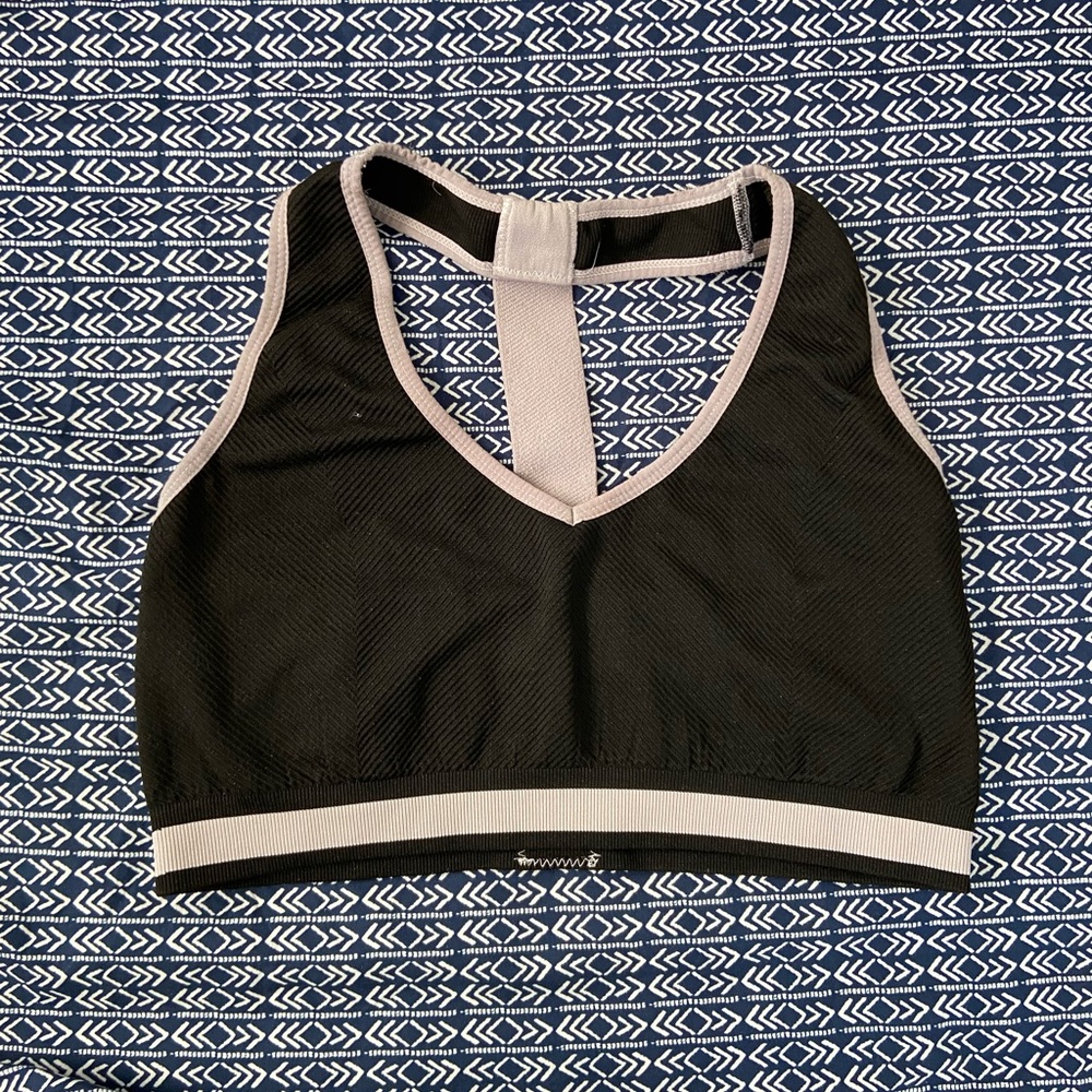 black white sport bra